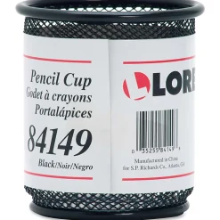 Lorell® Mesh Pencil Cup, 3 1/2"H, Black