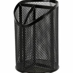 Lorell® Mesh Pencil Cup, 6"H, Black