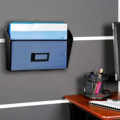 Lorell® Mesh Single Wall Pocket, Letter Size, Black