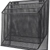 Lorell® Mesh 3-Tier Desktop Sorter, Black