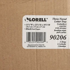 Lorell® Mesh 3-Tier Desk Tray, Black