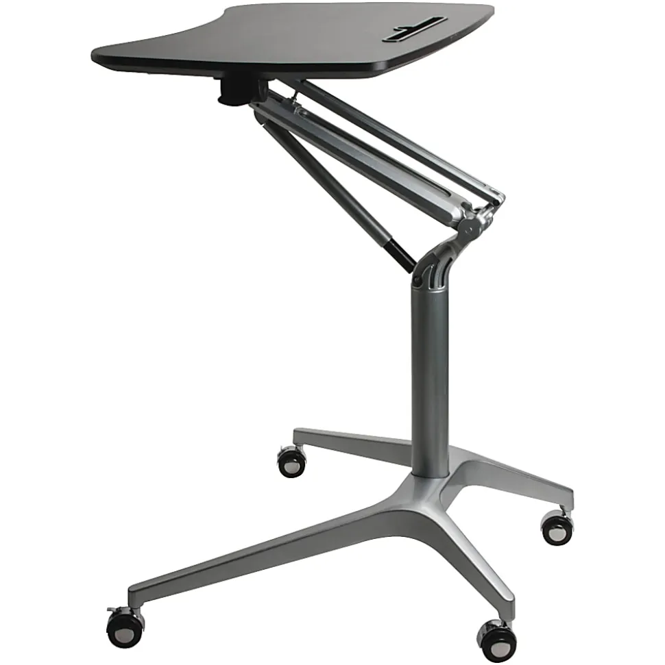 Lorell® Mobile 29"W Adjustable Height Sit-To-Stand Desk, Black