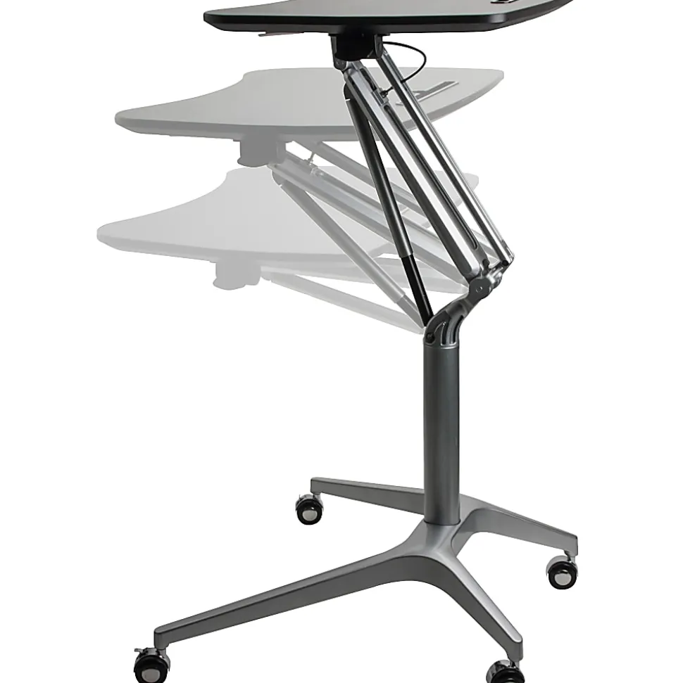 Lorell® Mobile 29"W Adjustable Height Sit-To-Stand Desk, Black