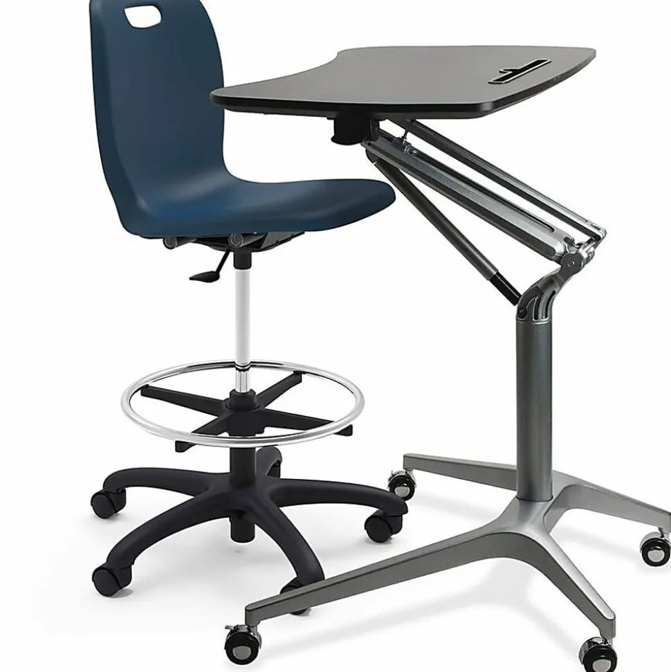 Lorell® Mobile 29"W Adjustable Height Sit-To-Stand Desk, Black