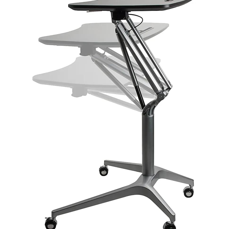 Lorell® Mobile 29"W Adjustable Height Sit-To-Stand Desk, Black