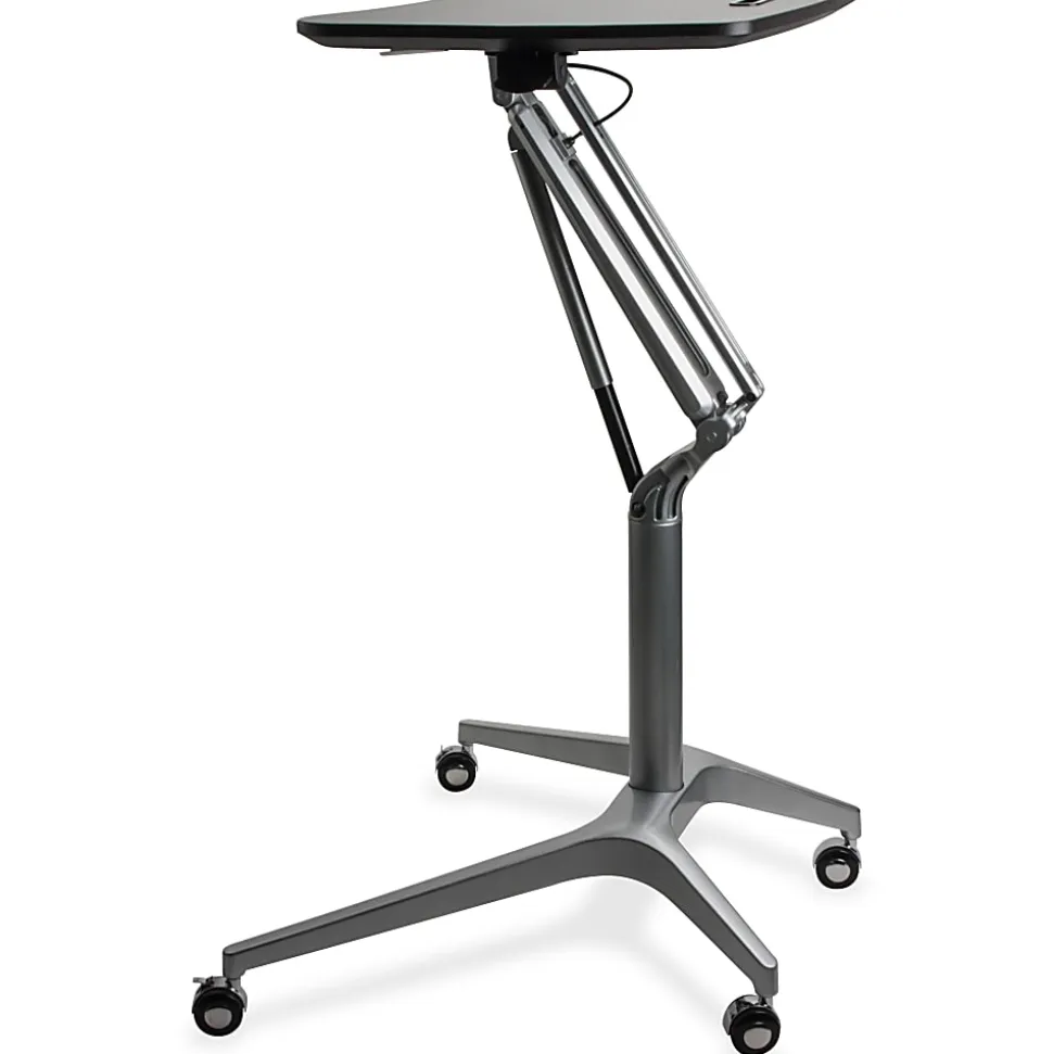 Lorell® Mobile 29"W Adjustable Height Sit-To-Stand Desk, Black