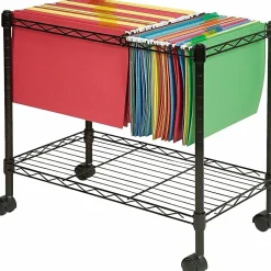 Lorell® Mobile Wire File Cart, 12-7/8"W x 25-13/16"D x 20-1/2"H, Black