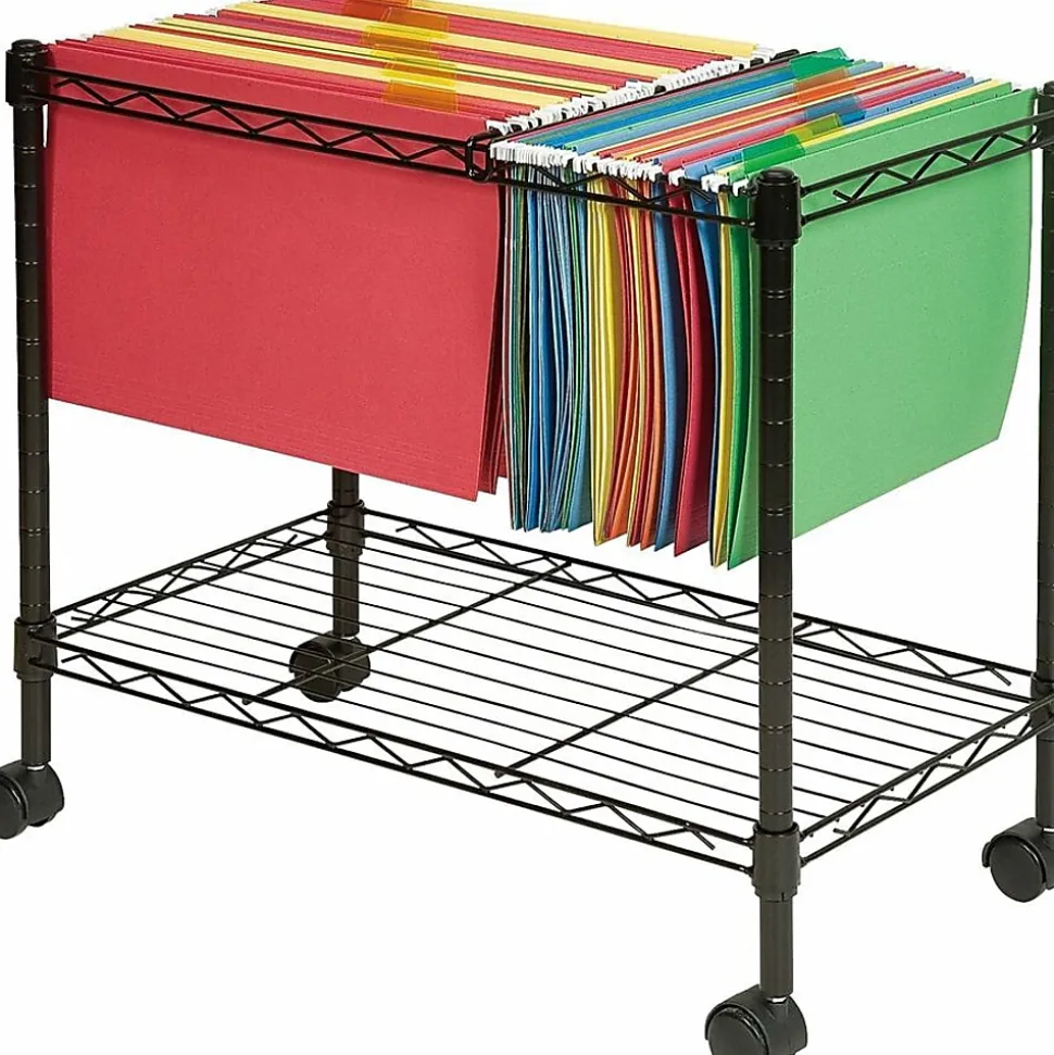 Lorell® Mobile Wire File Cart, 12-7/8"W x 25-13/16"D x 20-1/2"H, Black