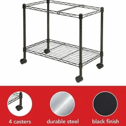 Lorell® Mobile Wire File Cart, 12-7/8