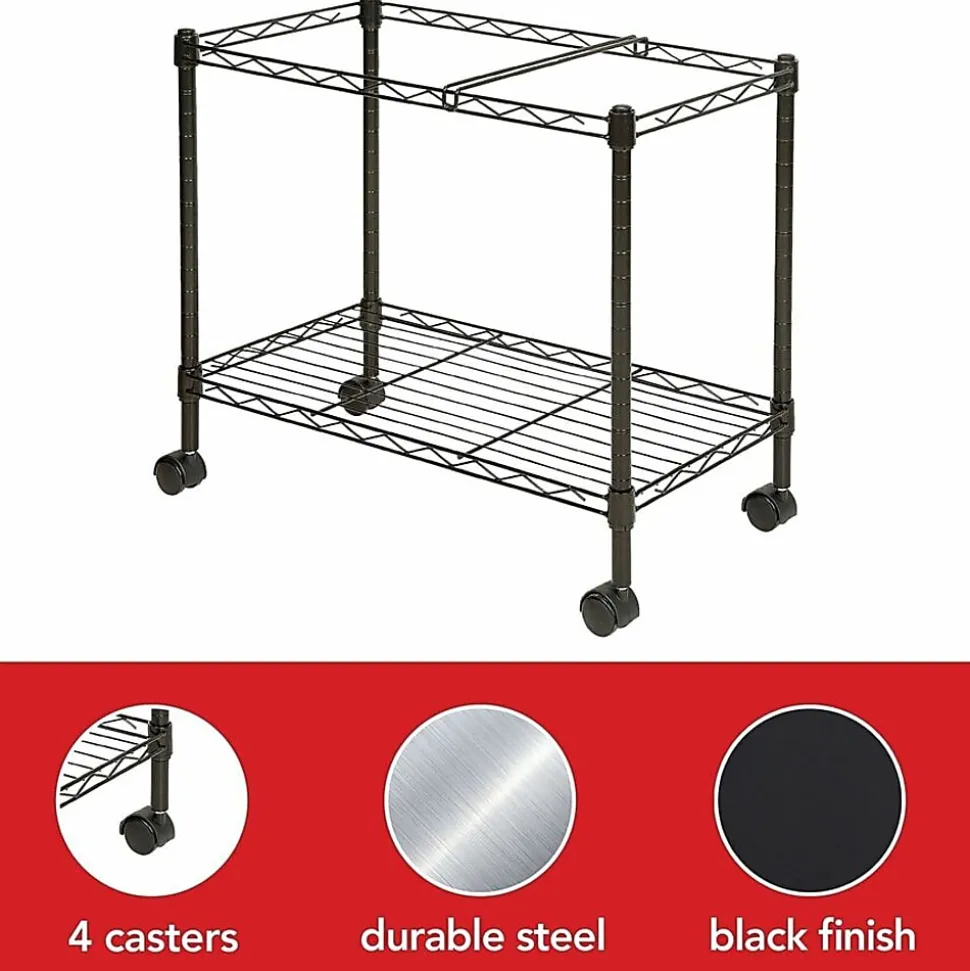 Lorell® Mobile Wire File Cart, 12-7/8"W x 25-13/16"D x 20-1/2"H, Black