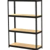 Lorell Narrow Steel Shelving, 48"H x 30"W x 12"D, Recycled, Black, Steel, 1Each