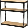 Lorell Narrow Steel Shelving, 30"H x 30"W x 12"D, Recycled, Black, Steel, 1Each