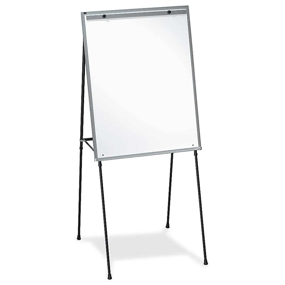Lorell® Non-Magnetic Dry-Erase Whiteboard Easel, 34" x 28", Metal Frame With Black Finish