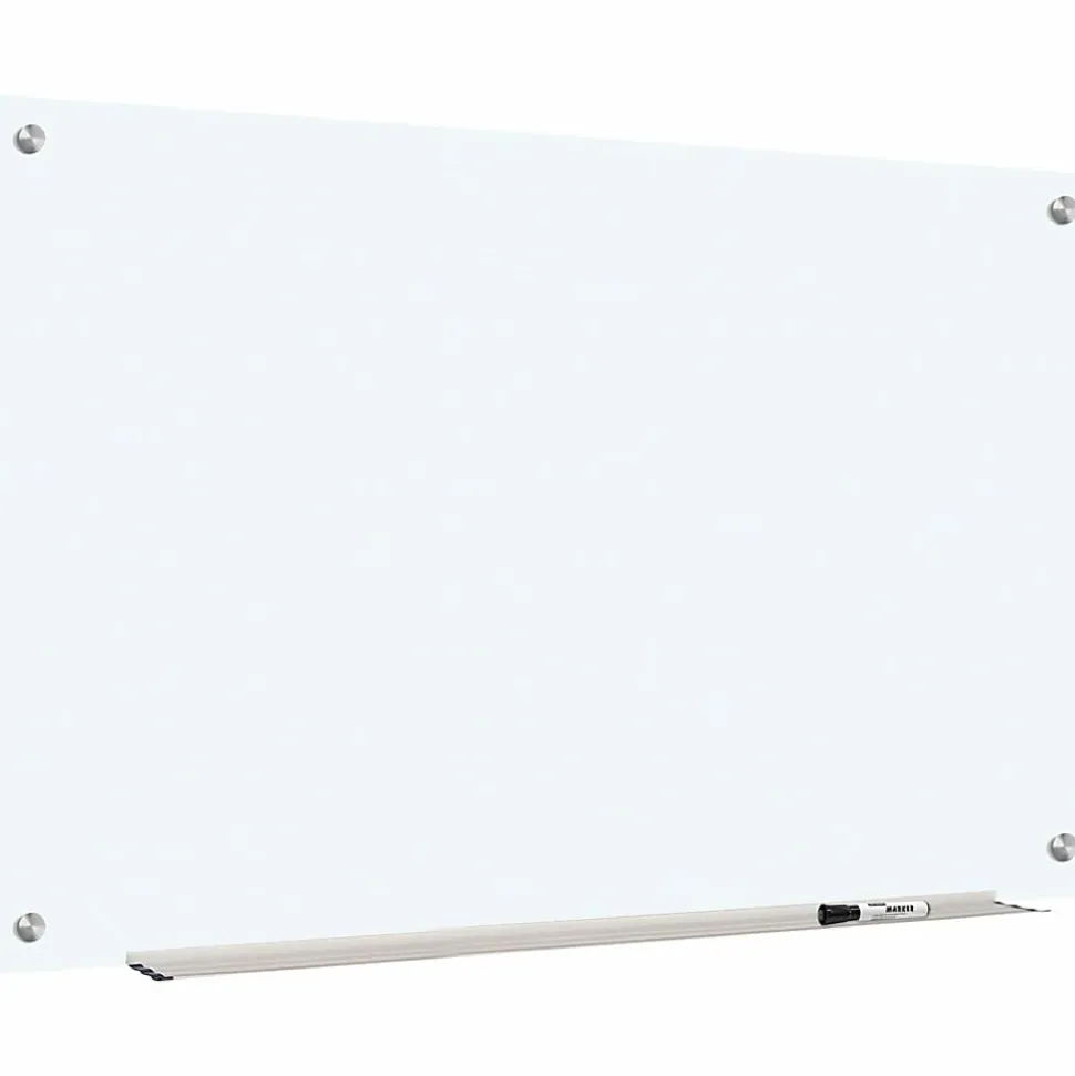 Lorell® Non-Magnetic Unframed Dry-Erase Glass Whiteboard, 48" x 36", Frost