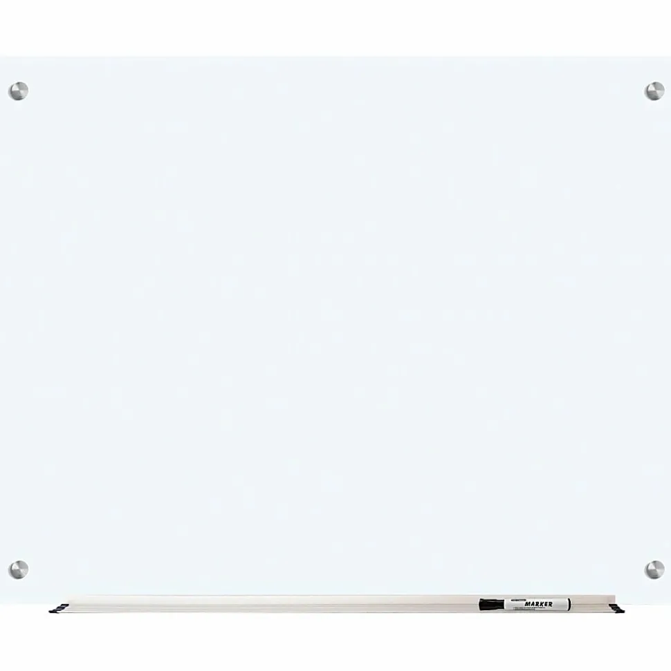Lorell® Non-Magnetic Unframed Dry-Erase Glass Whiteboard, 48" x 36", Frost