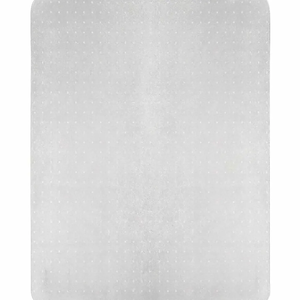 Lorell® PlushMat Medium Pile Studded Chair Mat, 46" x 60", Clear