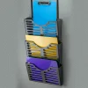 Lorell® 3-Pocket Plastic Hanging Wall File, 9-3/4"H x 13-3/4"W x 4-9/16"D, 30% Recycled, Black