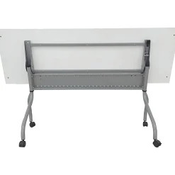 Lorell® Preference Series 72"W Flip-Top Training Table, White/Silver