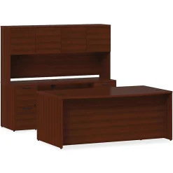 Lorell® Prominence 2.0 66"W Left-Pedestal Computer Desk, Mahogany