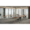 Lorell® Quadro Sit-To-Stand Laminate Table Top, 60"W x 24"D, Walnut