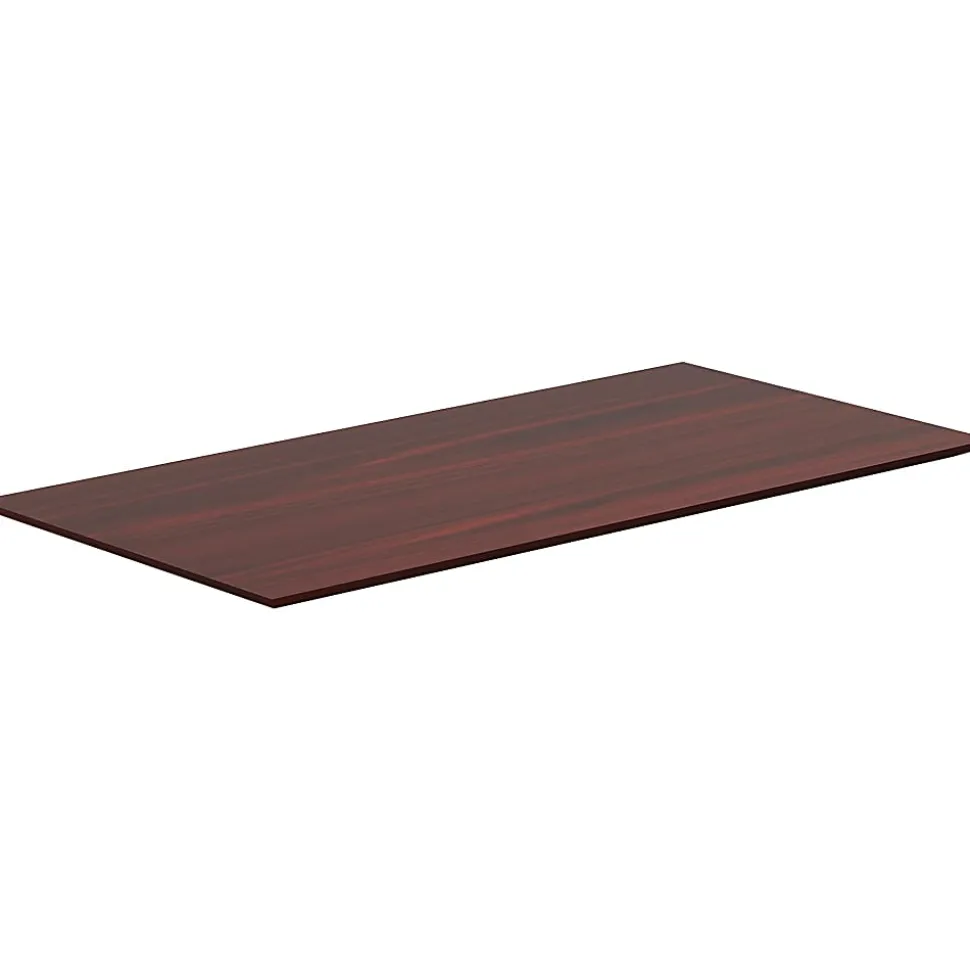 Lorell® Quadro Sit-To-Stand Laminate Table Top, 60"W x 24"D, Mahogany