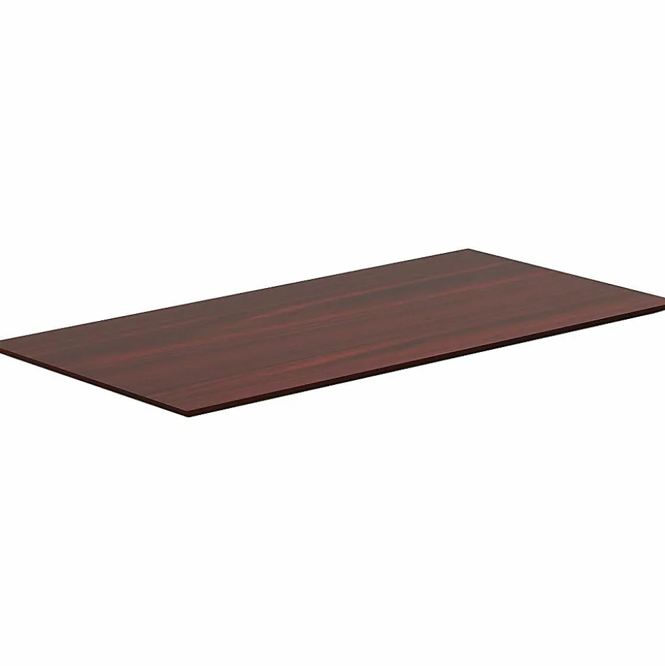 Lorell® Quadro Sit-To-Stand Laminate Table Top, 60"W x 24"D, Mahogany