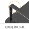 Lorell Quick-Install Monitor Laptop Riser, 4.80"H x 39.40"W x 10.20"D, Powder Coated, Steel, Particleboard, Silicone, Black