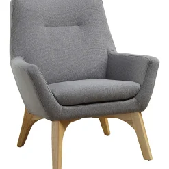 Lorell® Quintessence Upholstered Side Chair With Lumbar Support, Gray/Natural