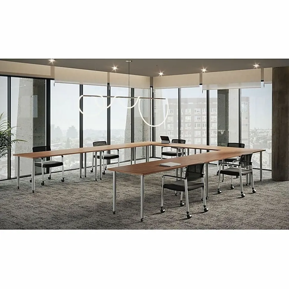 Lorell Relevance Series Tabletop - Walnut Rectangle Top - 60" Table Topx 30" Table Top Depth x 1" Table Top Thickness - Assembly Required - 1 Each