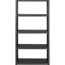 Lorell™ Riveted Storage Shelving Unit, 5-Shelf, 72"H x 36"W x 18"D, Black