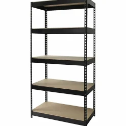 Lorell® 5-Shelf Riveted Steel Shelving, 72