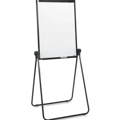 Lorell 2-sided Dry-Erase Easel with Flip-Chart Clip - 36" (3 ft) Width x 24" (2 ft) Height - Melamine Surface - Black Steel Frame - Rectangle - 1 Each