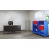 Lorell® Single-Sided Mobile Steel Book Cart, 3-Shelf, Blue