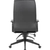 Lorell Soft High-back Executive Office Chair - Black Seat Color - Vinyl Seat Material - Black Back Color - 03206