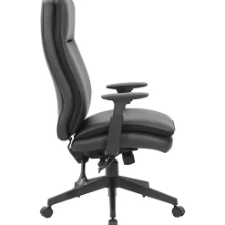 Lorell Soft High-back Executive Office Chair - Black Seat Color - Vinyl Seat Material - Black Back Color - 03206