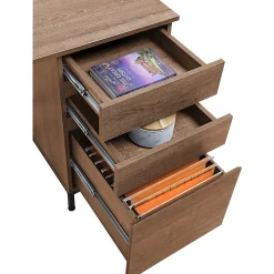 Lorell SOHO Desk with Side Drawers, 30
