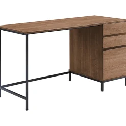 Lorell SOHO Desk with Side Drawers, 30