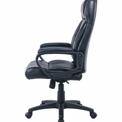 Lorell® SOHO Ergonomic Bonded Leather High-Back Executive Chair, Black