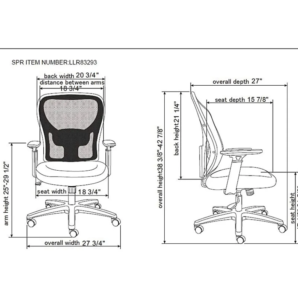Lorell® SOHO Mesh Mid-Back Task Chair, Black
