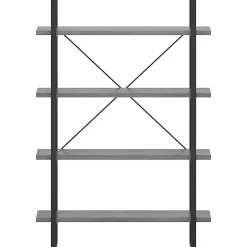 Lorell SOHO Rustic Metal Frame Bookcase, 57.5