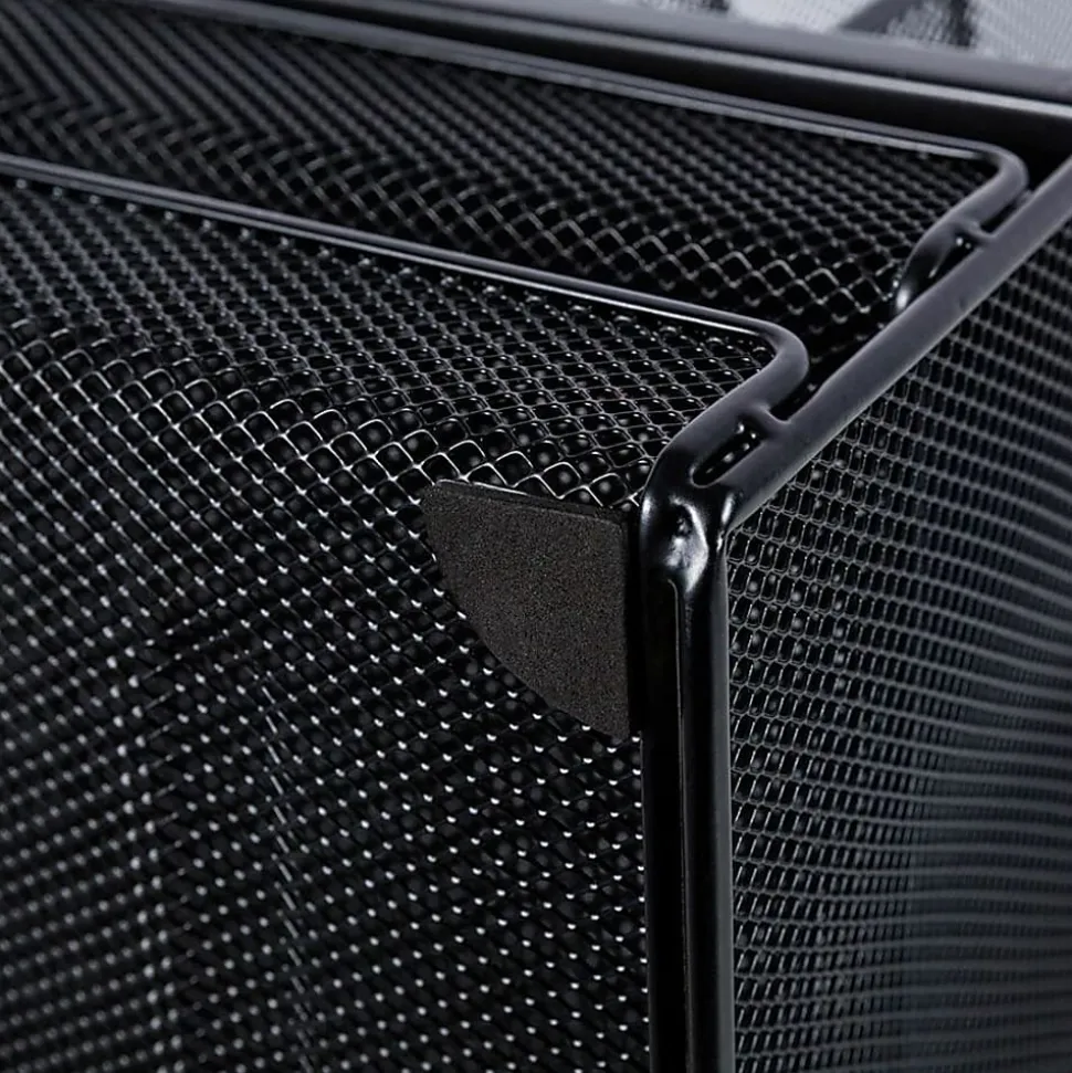 Lorell® Steel Horizontal/Vertical Mesh Desk Organizer, Black