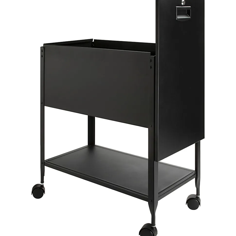 Lorell® Steel Locking Letter-Size Mobile File Cart, Black