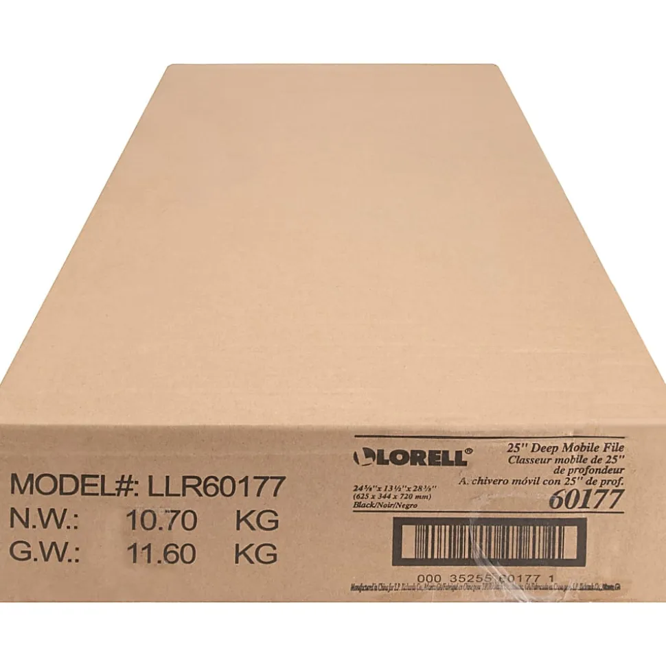 Lorell® Steel Locking Letter-Size Mobile File Cart, Black
