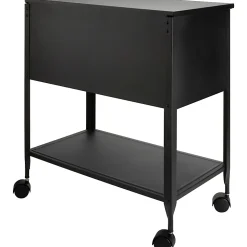 Lorell® Steel Locking Letter-Size Mobile File Cart, Black