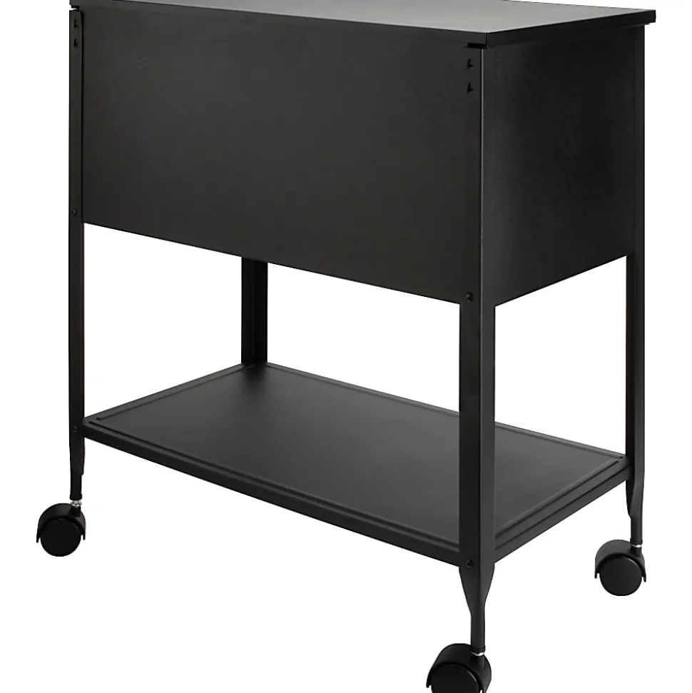 Lorell® Steel Locking Letter-Size Mobile File Cart, Black