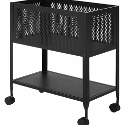 Lorell™ Steel Mesh Hanging Letter-Size Mobile File Cart, Black