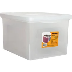 Lorell® Storage File Box With Lift-Off Lid, Letter/Legal Size, 18" x 11" x 14 3/16", Clear