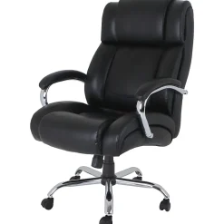 Lorell® UltraCoil Comfort Big & Tall Bonded Leather Chair, Black