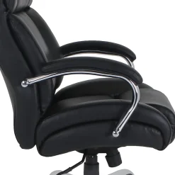 Lorell® UltraCoil Comfort Big & Tall Bonded Leather Chair, Black