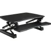 Lorell® V2 Gas-Lift Sit-To-Stand Desk Riser, 19-1/2"H x 35-1/2"W x 23-1/4"D, Black